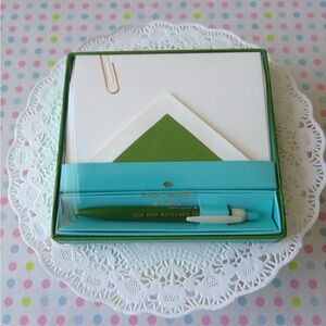 NEW Kate Spade Pen & Notecard set (1 Pen & 10 cards with envelopes)